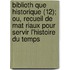 Biblioth Que Historique (12); Ou, Recueil De Mat Riaux Pour Servir L'Histoire Du Temps