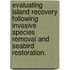 Evaluating Island Recovery Following Invasive Species Removal And Seabird Restoration.