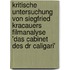 Kritische Untersuchung Von Siegfried Kracauers Filmanalyse 'Das Cabinet Des Dr Caligari'