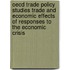 Oecd Trade Policy Studies Trade And Economic Effects Of Responses To The Economic Crisis
