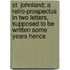 St. Johnland; A Retro-Prospectus In Two Letters, Supposed To Be Written Some Years Hence