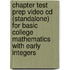Chapter Test Prep Video Cd (Standalone) For Basic College Mathematics With Early Integers