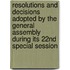 Resolutions And Decisions Adopted By The General Assembly During Its 22nd Special Session