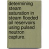Determining Steam Saturation In Steam Flooded Oil Reservoirs Using Pulsed Neutron Capture. door David Daniel Barnes