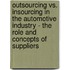 Outsourcing Vs. Insourcing In The Automotive Industry - The Role And Concepts Of Suppliers