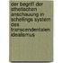 Der Begriff Der Sthetischen Anschauung In Schellings System Des Transcendentalen Idealismus