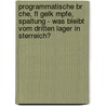 Programmatische Br Che, Fl Gelk Mpfe, Spaltung - Was Bleibt Vom Dritten Lager In Sterreich? by Dietmar Ruf