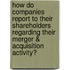 How Do Companies Report To Their Shareholders Regarding Their Merger & Acquisition Activity?