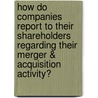 How Do Companies Report To Their Shareholders Regarding Their Merger & Acquisition Activity? door Anonym