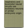 Respiratory And Locomotor Neural Circuits Use Excitatory Neurons Of Similar Embryonic Origin. door Steven Droho