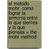 El Metodo Mohr: Como Lograr La Armonia Entre Lo Que Sientes Y Lo Que Piensas = The Mohr Method