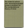 The Extent To Which Aac--Euconsciousness' Poses A Problem For The Computational Theory Of Mind door Sebastian A. Wagner