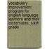 Vocabulary Improvement Program For English Language Learners And Their Classmates, Sixth Grade
