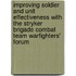 Improving Soldier and Unit Effectiveness With the Stryker Brigade Combat Team Warfighters' Forum