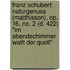 Franz Schubert: Naturgenuss (Matthisson), Op. 16, No. 2 (D. 422) "Im Abendschimmer Wallt Der Quell"