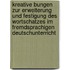 Kreative Bungen Zur Erweiterung Und Festigung Des Wortschatzes Im Fremdsprachigen Deutschunterricht