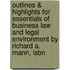 Outlines & Highlights For Essentials Of Business Law And Legal Environment By Richard A. Mann, Isbn