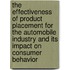 The Effectiveness Of Product Placement For The Automobile Industry And Its Impact On Consumer Behavior