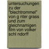 Untersuchungen Zu Der "Blechtrommel" Von G Nter Grass Und Zum Gleichnamigen Film Von Volker Schl Ndorff by Klaudia Kerekes