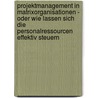 Projektmanagement In Matrixorganisationen - Oder Wie Lassen Sich Die Personalressourcen Effektiv Steuern door Ren Caspar