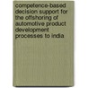 Competence-Based Decision Support For The Offshoring Of Automotive Product Development Processes To India by Sanket Bhatia
