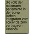 Die Rolle Der Nationalen Parlamente In Der Europ Ischen Integration Vom Egksv Bis Zum Vertrag Von Lissabon