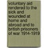 Voluntary Aid Rendered To The Sick And Wounded At Home And Abroad And To British Prisoners Of War 1914-1919