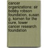 Cancer Organizations: Sir Bobby Robson Foundation, Susan G. Komen For The Cure, Tower Cancer Research Foundation