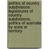 Politics Of Country Subdivisions: Legislatures Of Country Subdivisions, Politics Of Australia By State Or Territory