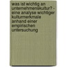 Was Ist Wichtig An Unternehmenskultur? - Eine Analyse Wichtiger Kulturmerkmale Anhand Einer Empirischen Untersuchung door Roswitha Schwanke