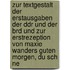 Zur Textgestalt Der Erstausgaben Der Ddr Und Der Brd Und Zur Erstrezeption Von Maxie Wanders Guten Morgen, Du Sch Ne