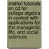 Mathxl Tutorials On Cd For College Algebra In Context With Applications For The Managerial, Life, And Social Sciences