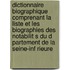 Dictionnaire Biographique Comprenant La Liste Et Les Biographies Des Notabilit S Du D Partement De La Seine-Inf Rieure