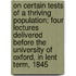 On Certain Tests Of A Thriving Population; Four Lectures Delivered Before The University Of Oxford, In Lent Term, 1845