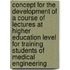 Concept For The Development Of A Course Of Lectures At Higher Education Level For Training Students Of Medical Engineering