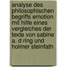 Analyse Des Philosophischen Begriffs Emotion Mit Hilfe Eines Vergleiches Der Texte Von Sabine A. D Ring Und Holmer Steinfath door Anja Penndorf