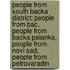 People From South Backa District: People From Bac, People From Backa Palanka, People From Novi Sad, People From Petrovaradin