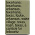 Texarkana: Texarkana, Arkansas, Texarkana, Texas, Fouke, Arkansas, Wake Village, Texas, Nash, Texas, A Canticle For Leibowitz