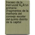 Fracaso De La Instrucciã¯Â¿Â½N Primaria: (Fragmentos De La Memoria Del Consejo Escolar Del Quinto Distrito De La Capital