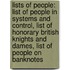 Lists Of People: List Of People In Systems And Control, List Of Honorary British Knights And Dames, List Of People On Banknotes