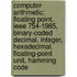 Computer Arithmetic: Floating Point, Ieee 754-1985, Binary-Coded Decimal, Integer, Hexadecimal, Floating-Point Unit, Hamming Code