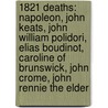 1821 Deaths: Napoleon, John Keats, John William Polidori, Elias Boudinot, Caroline Of Brunswick, John Crome, John Rennie The Elder door Source Wikipedia