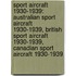 Sport Aircraft 1930-1939: Australian Sport Aircraft 1930-1939, British Sport Aircraft 1930-1939, Canadian Sport Aircraft 1930-1939
