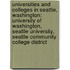 Universities And Colleges In Seattle, Washington: University Of Washington, Seattle University, Seattle Community College District