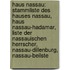Haus Nassau: Stammliste Des Hauses Nassau, Haus Nassau-Hadamar, Liste Der Nassauischen Herrscher, Nassau-Dillenburg, Nassau-Beilste