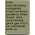 Knife Manufacturing Companies: Ernest Emerson, Spyderco, Thiers Issard, Chris Reeve Knives, Glock Ges.M.B.H., Ek Commando Knife Co.