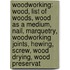Woodworking: Wood, List Of Woods, Wood As A Medium, Nail, Marquetry, Woodworking Joints, Hewing, Screw, Wood Drying, Wood Preservat