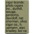 Cigar Brands: Piloto Cigars Inc., Dunhill, Tatuaje, Perdomo, Davidoff, Nat Sherman, Oliva Cigar Co., H. Upmann, Alec Bradley, Bol Va