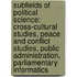 Subfields Of Political Science: Cross-Cultural Studies, Peace And Conflict Studies, Public Administration, Parliamentary Informatics