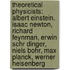 Theoretical Physicists: Albert Einstein, Isaac Newton, Richard Feynman, Erwin Schr Dinger, Niels Bohr, Max Planck, Werner Heisenberg